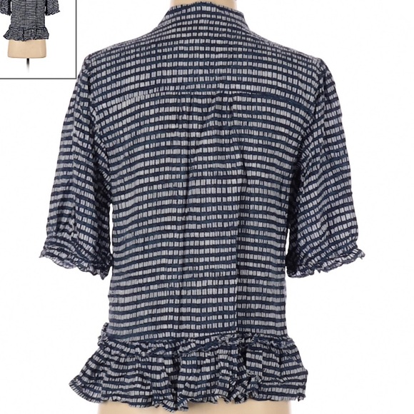 Maeve blue and white button up top - Picture 2 of 2